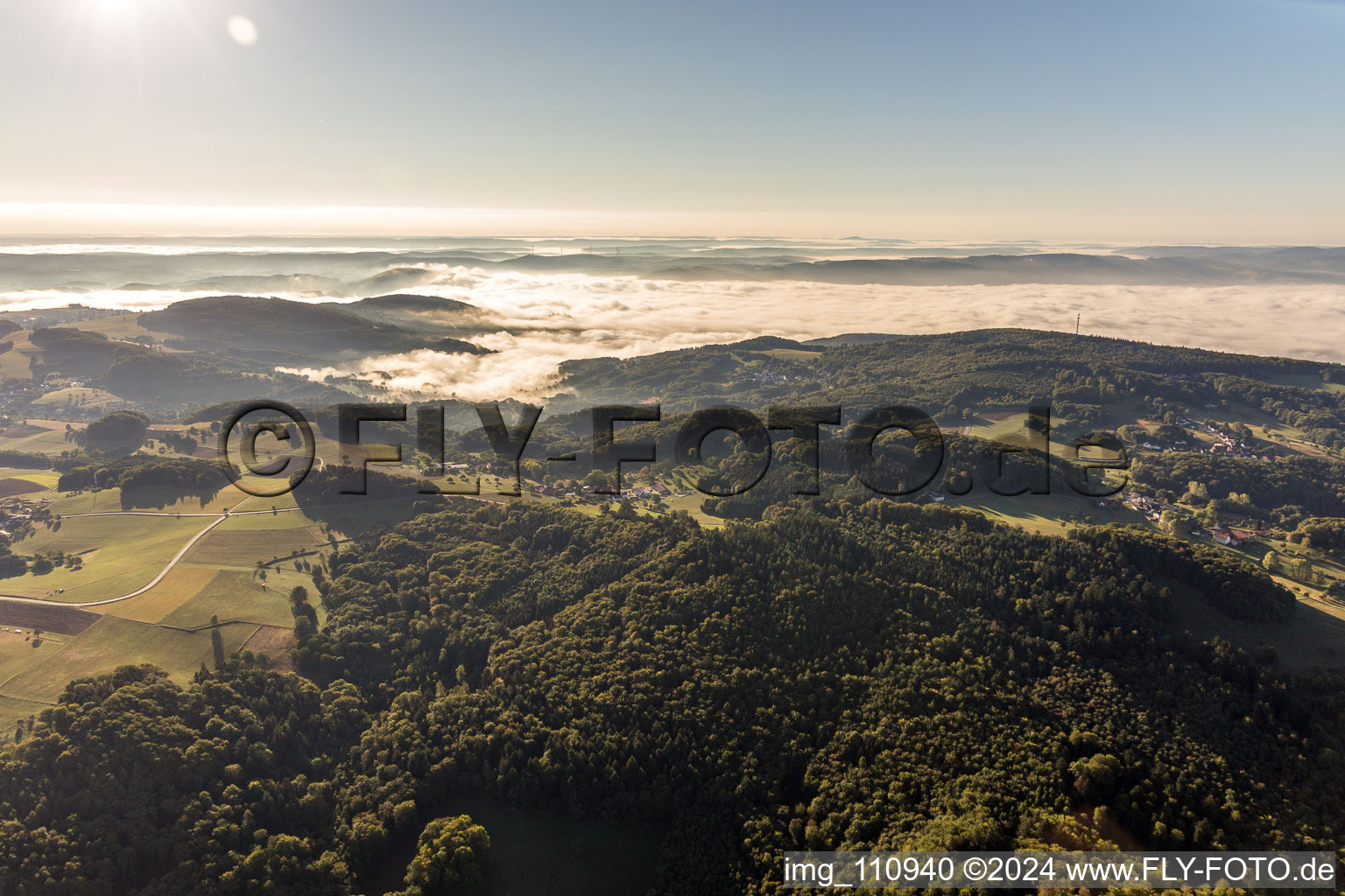 Aerial view of Breitenwiesen in the state Hesse, Germany