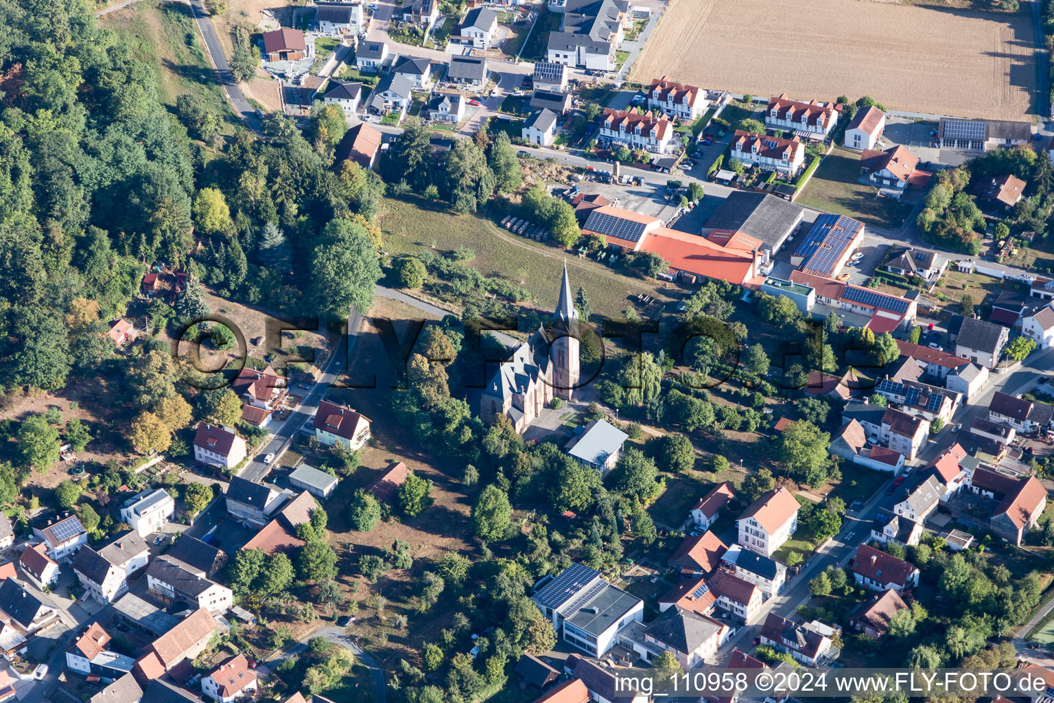 Drone recording of Lichtenberg Castle in the district Niedernhausen in Fischbachtal in the state Hesse, Germany