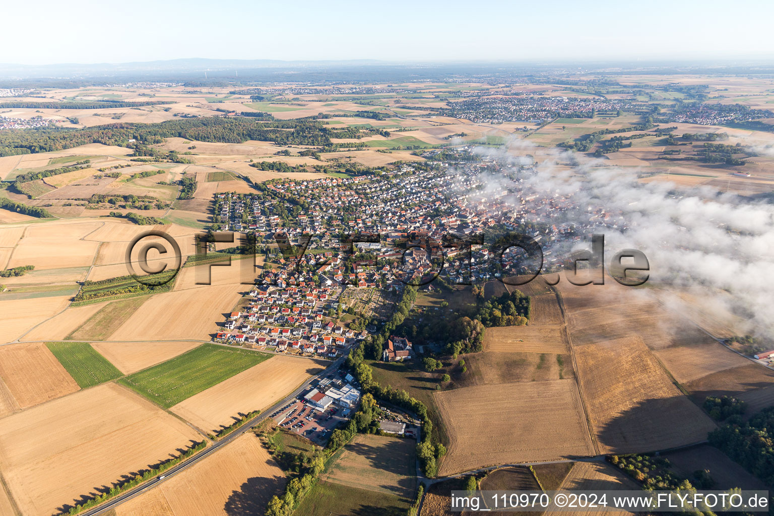 Aerial photograpy of Groß-Bieberau in the state Hesse, Germany