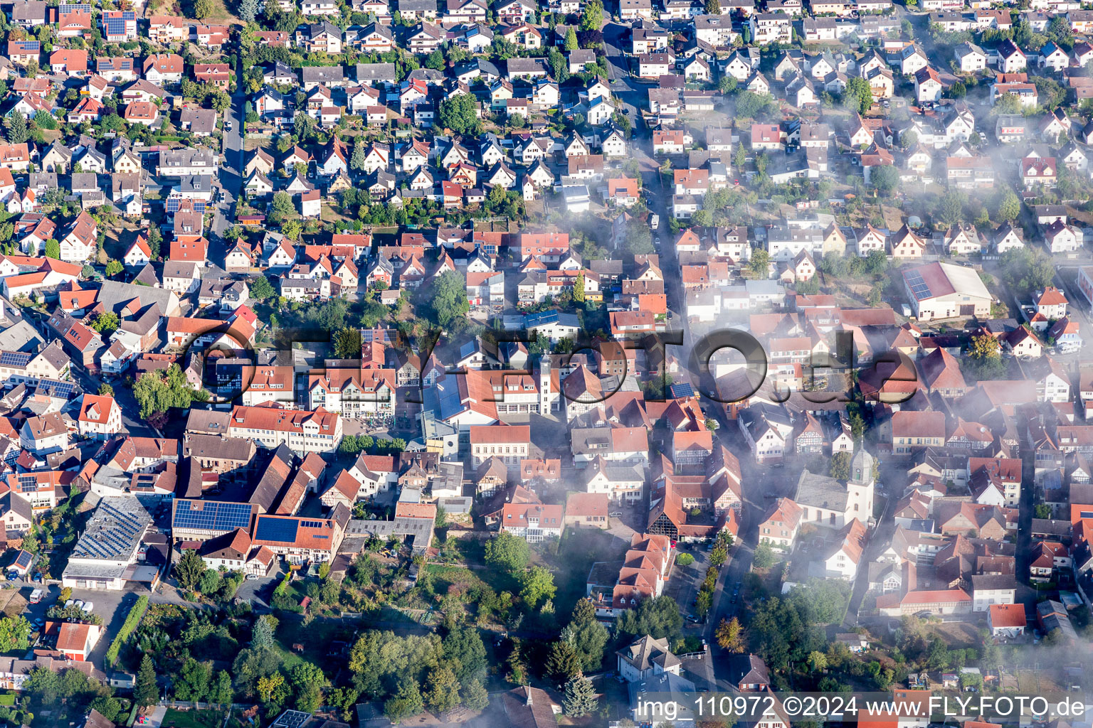 Groß-Bieberau in the state Hesse, Germany from above