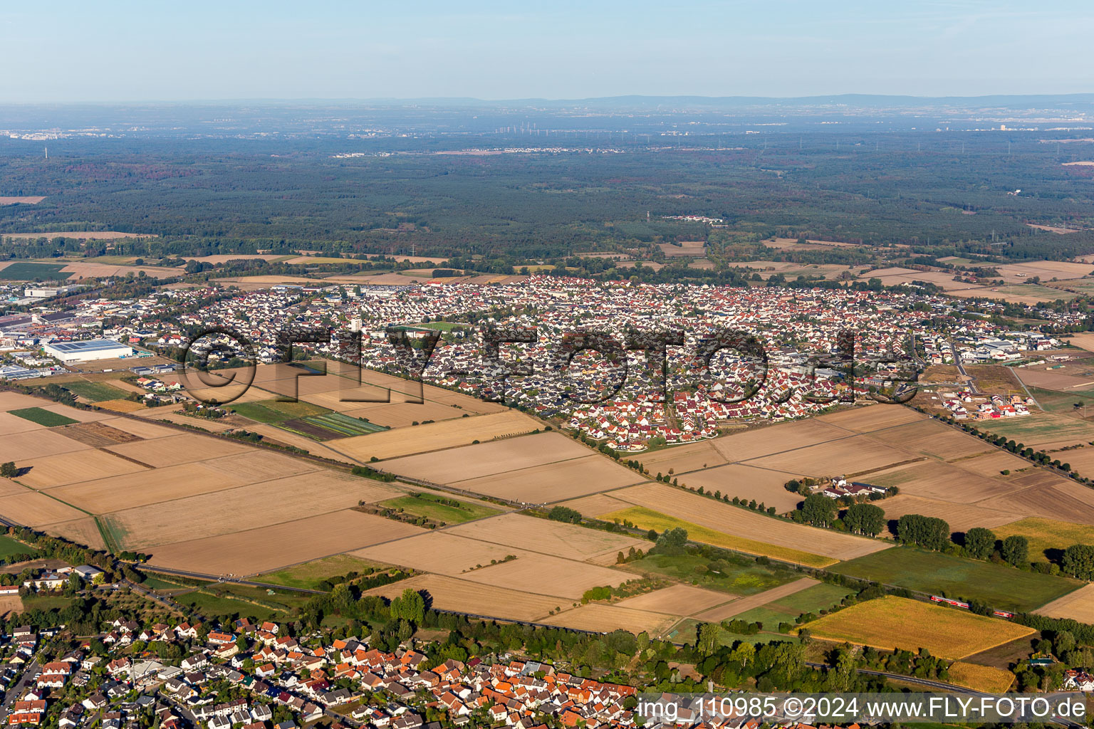 Aerial view of Münster in the state Hesse, Germany