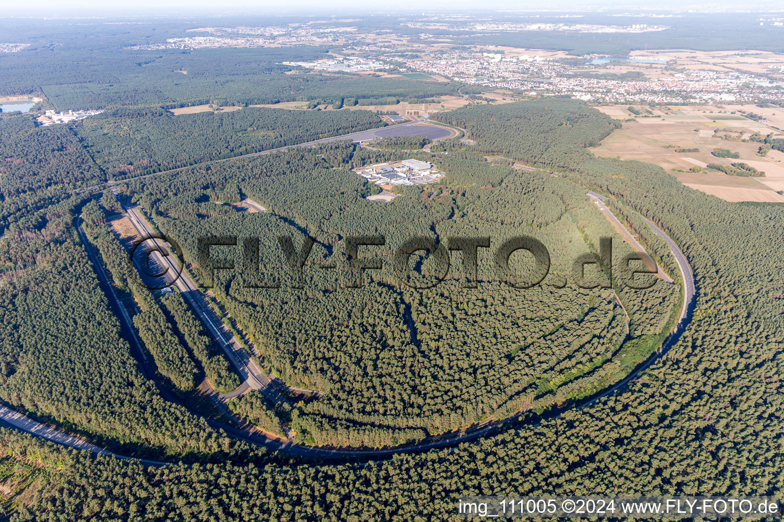 Aerial view of Opel Test Center in the district Dudenhofen in Rodgau in the state Hesse, Germany