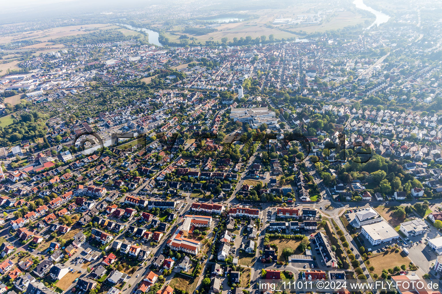 Seligenstadt in the state Hesse, Germany from the drone perspective