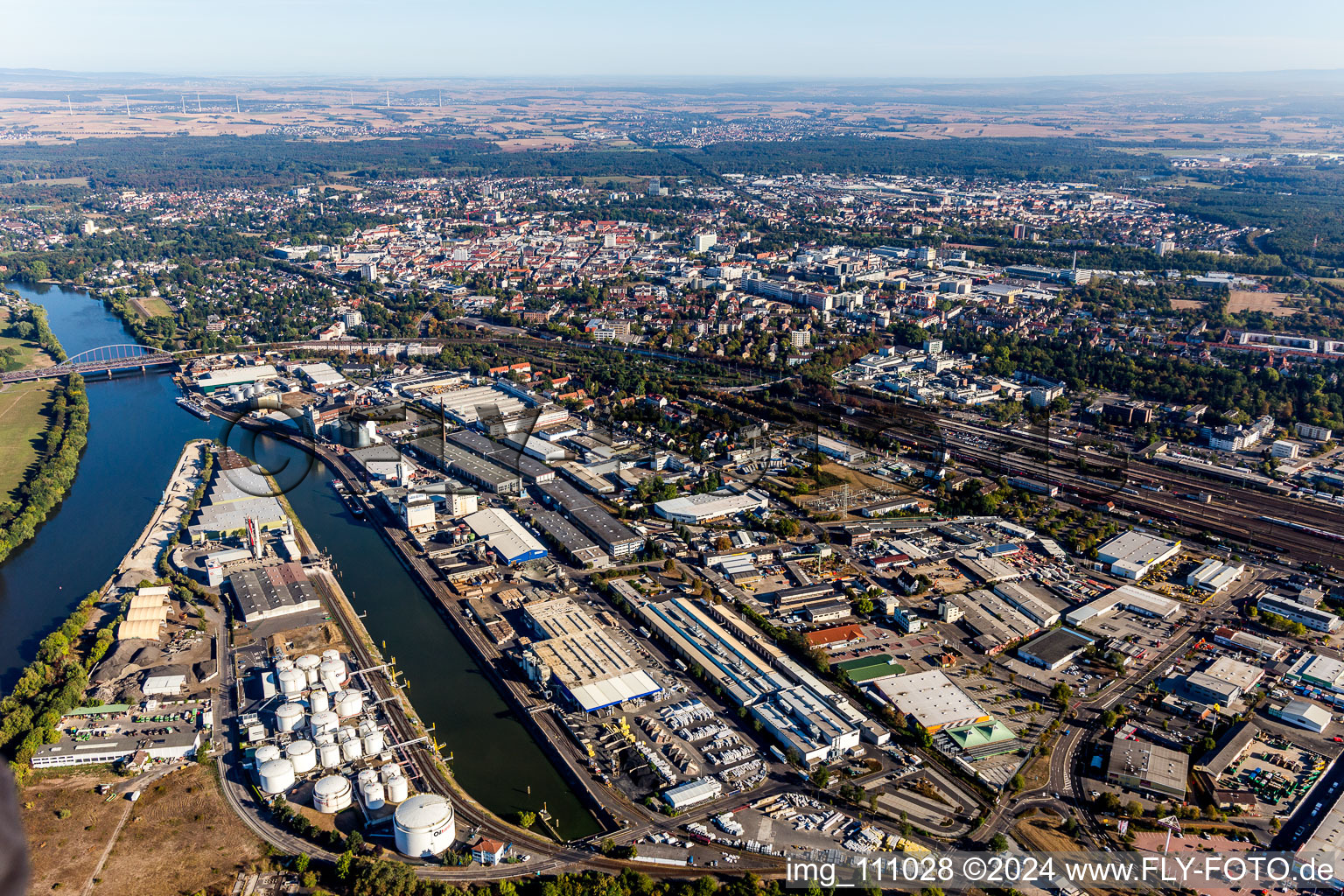 Harbor in Hanau in the state Hesse, Germany