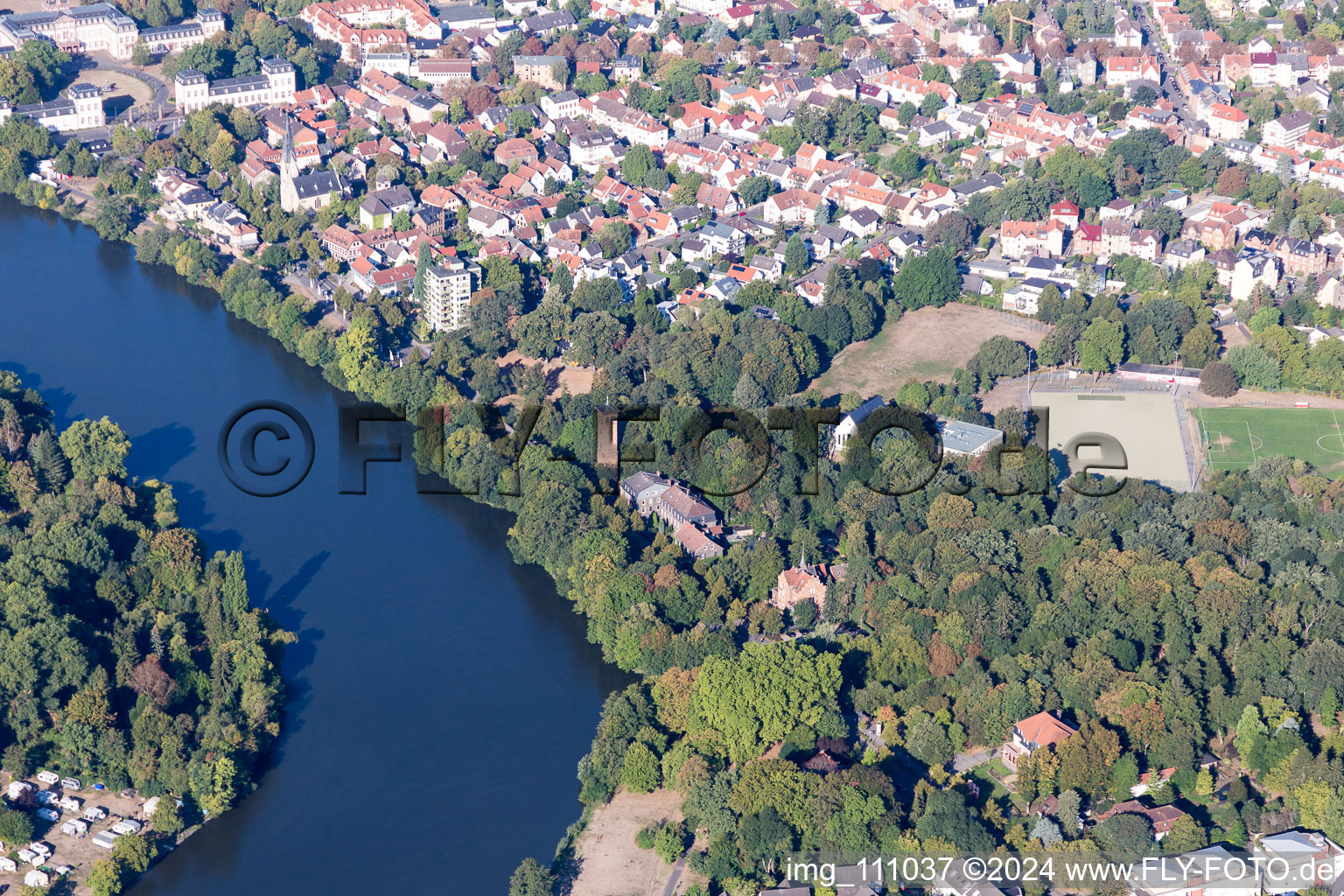 Aerial view of Hanau in the state Hesse, Germany