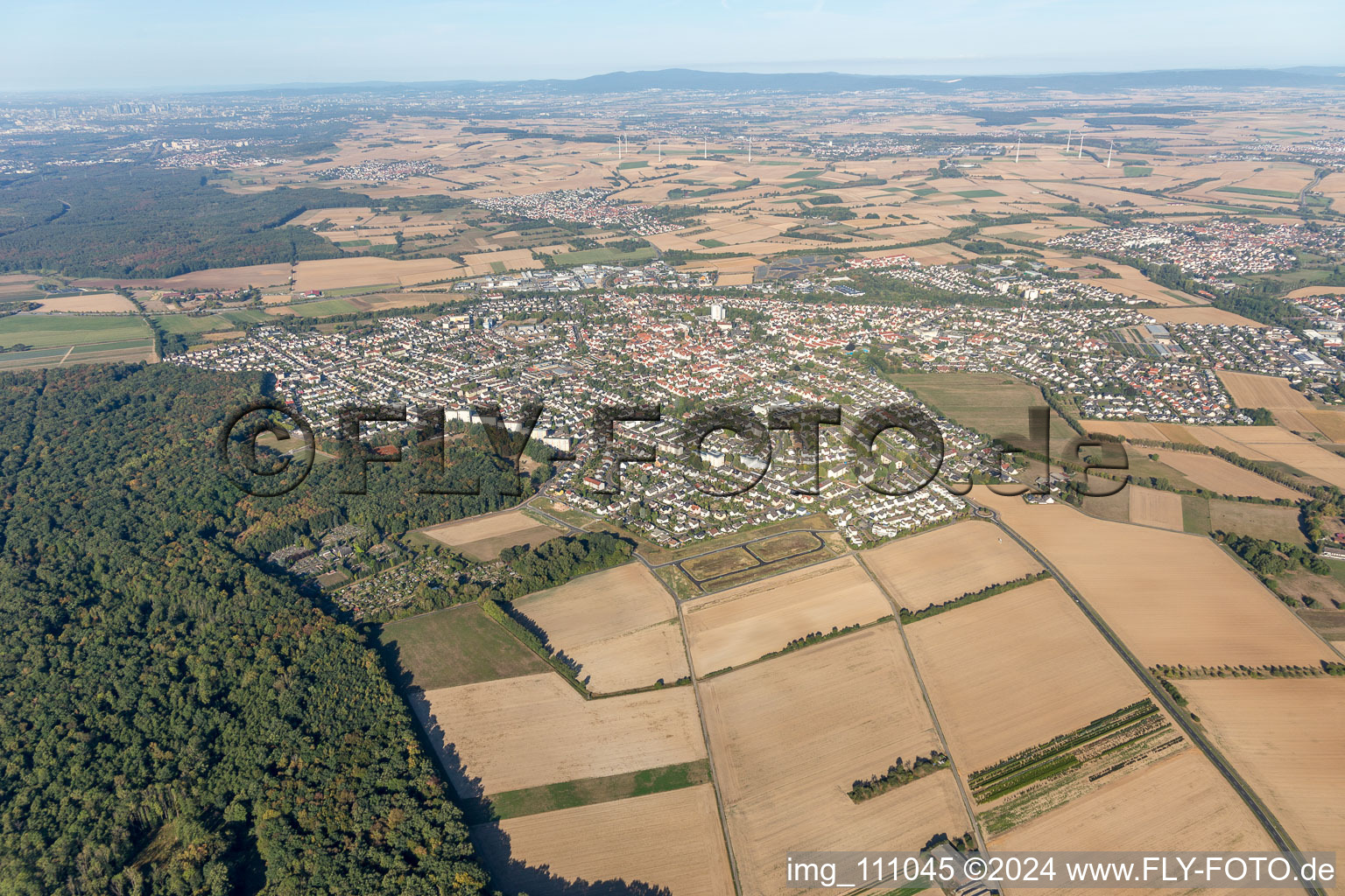 Drone image of Bruchköbel in the state Hesse, Germany