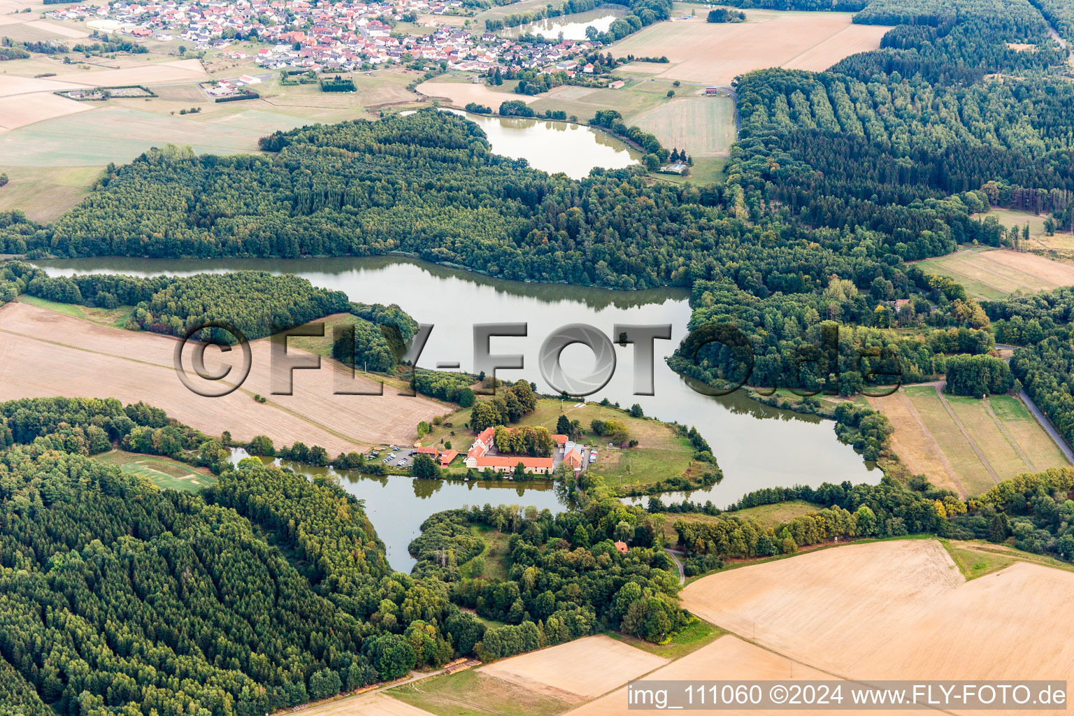 Large and spawning pond in Wächtersbach in the state Hesse, Germany