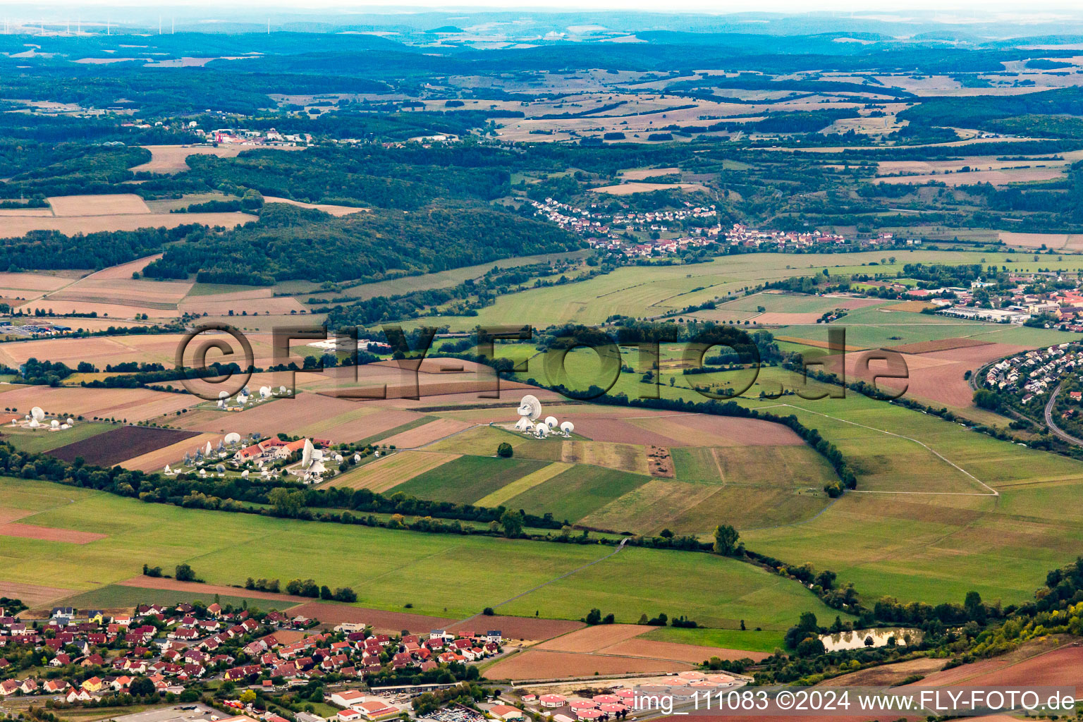 Hammelburg, Intelsat satellite antennas in Fuchsstadt in the state Bavaria, Germany