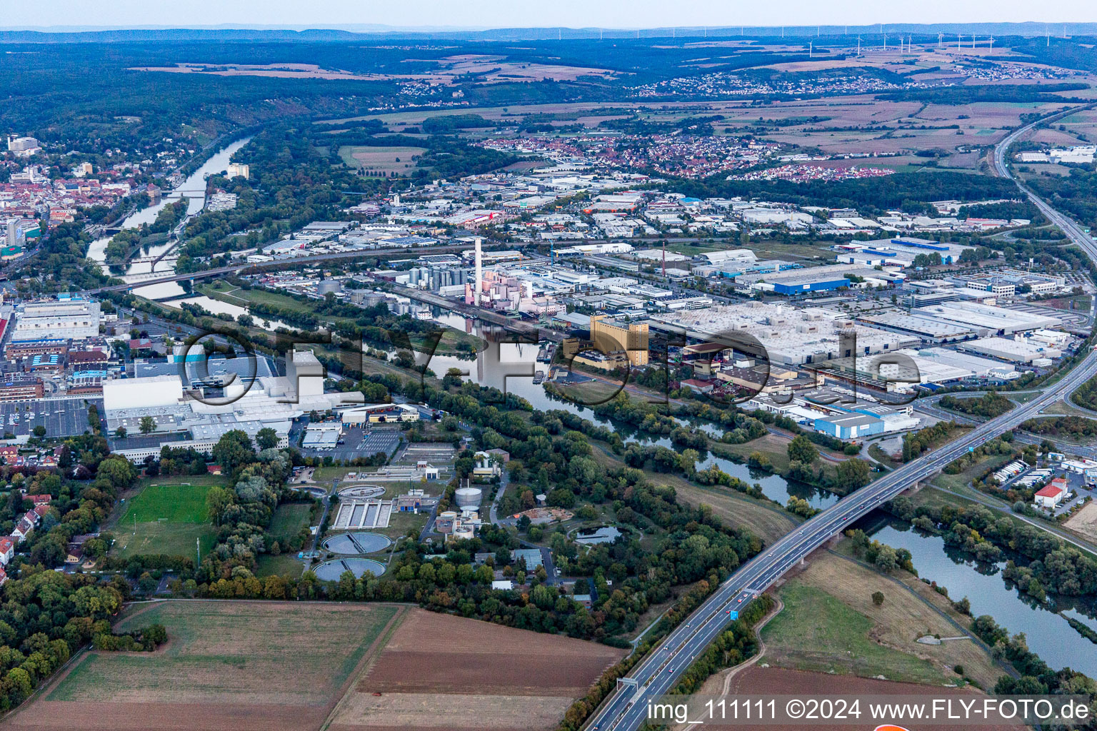 Maintal industrial estate in the district Oberndorf in Schweinfurt in the state Bavaria, Germany