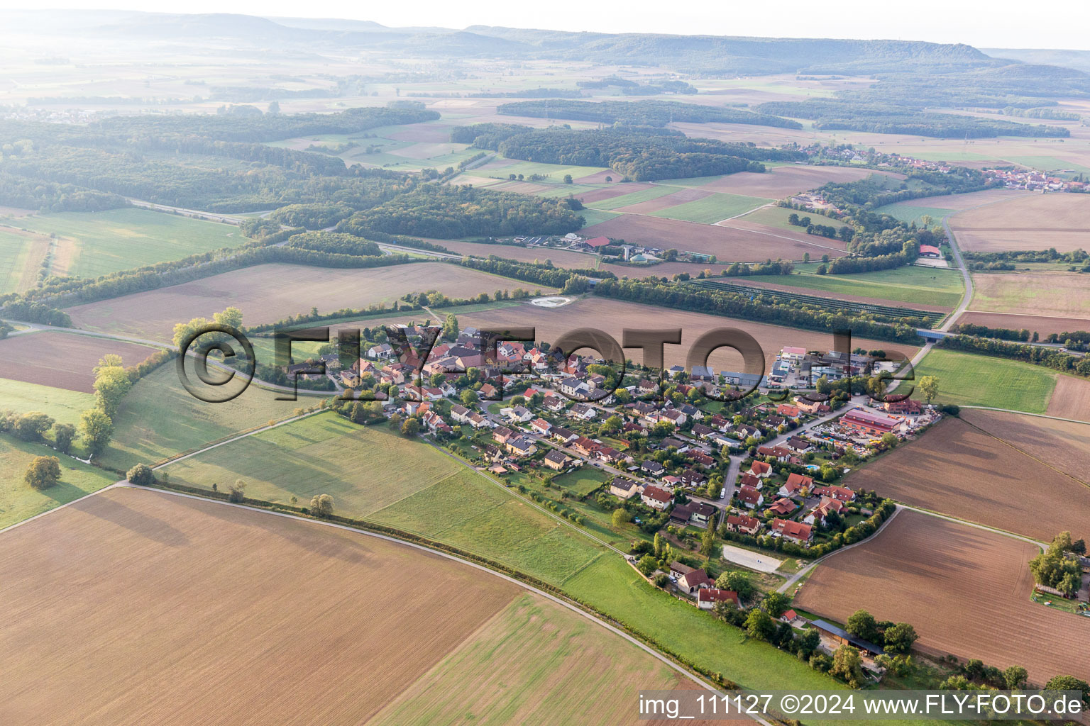 Horhausen in the state Bavaria, Germany from above