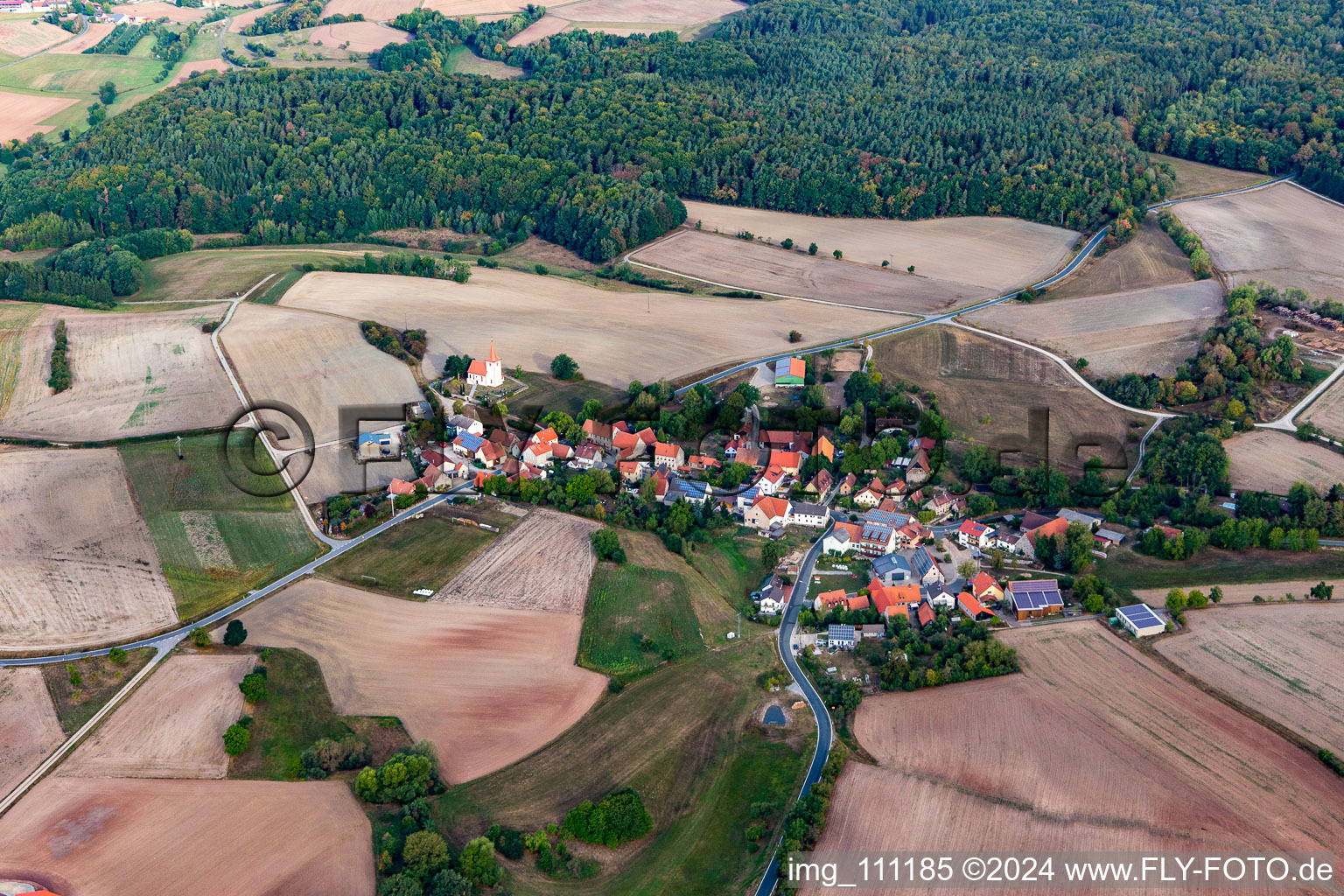 Aerial photograpy of Großbirkach in the state Bavaria, Germany