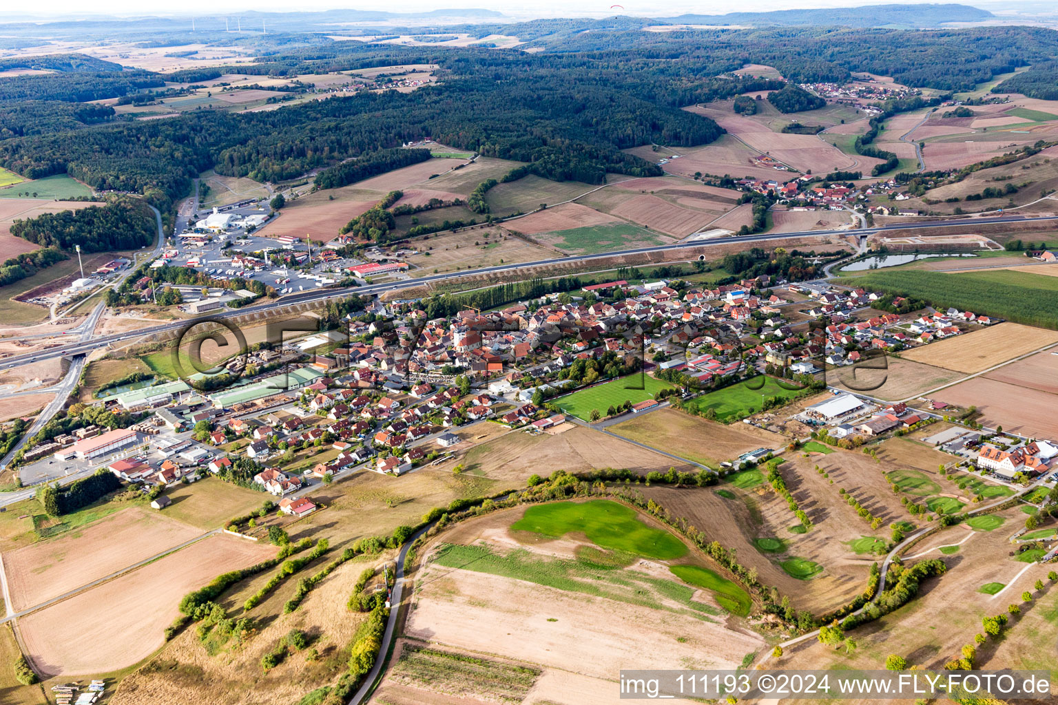 Drone image of Geiselwind in the state Bavaria, Germany