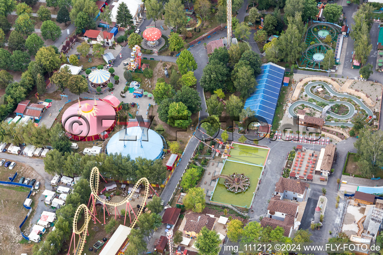 Leisure Centre - Amusement Park Freizeit-Land Geiselwind in Geiselwind in the state Bavaria, Germany out of the air