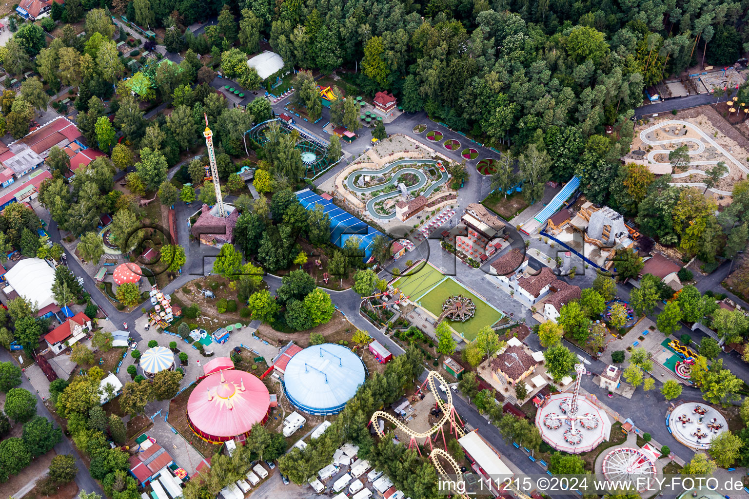 Bird's eye view of Leisure Centre - Amusement Park Freizeit-Land Geiselwind in Geiselwind in the state Bavaria, Germany