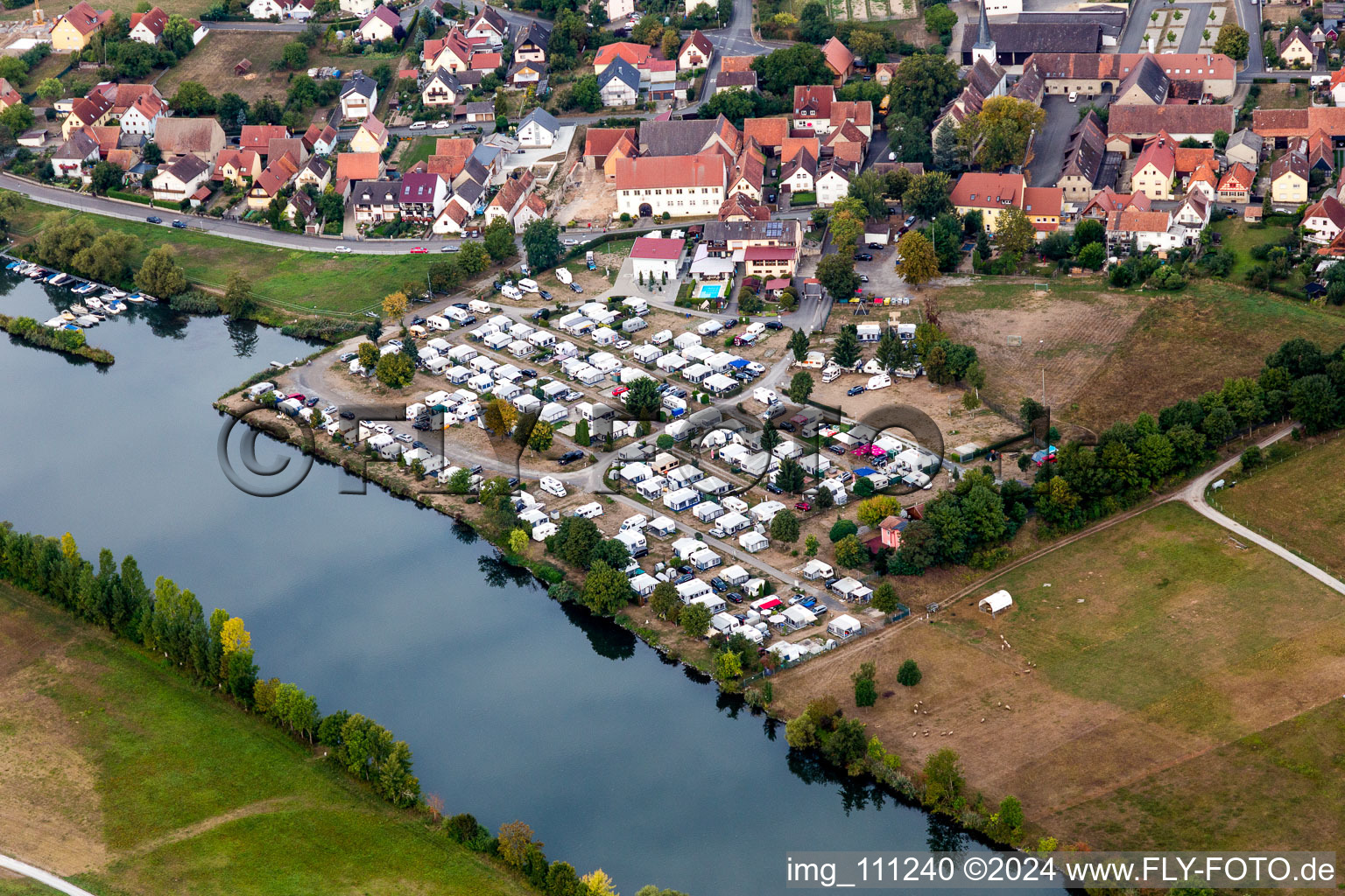 Aerial photograpy of Schwarzenau in the state Bavaria, Germany