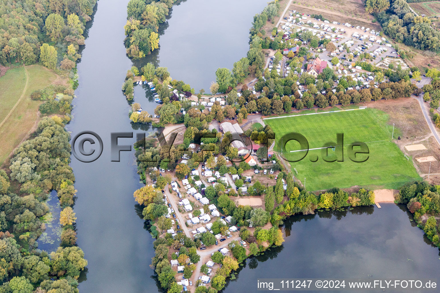 Sommerach in the state Bavaria, Germany viewn from the air