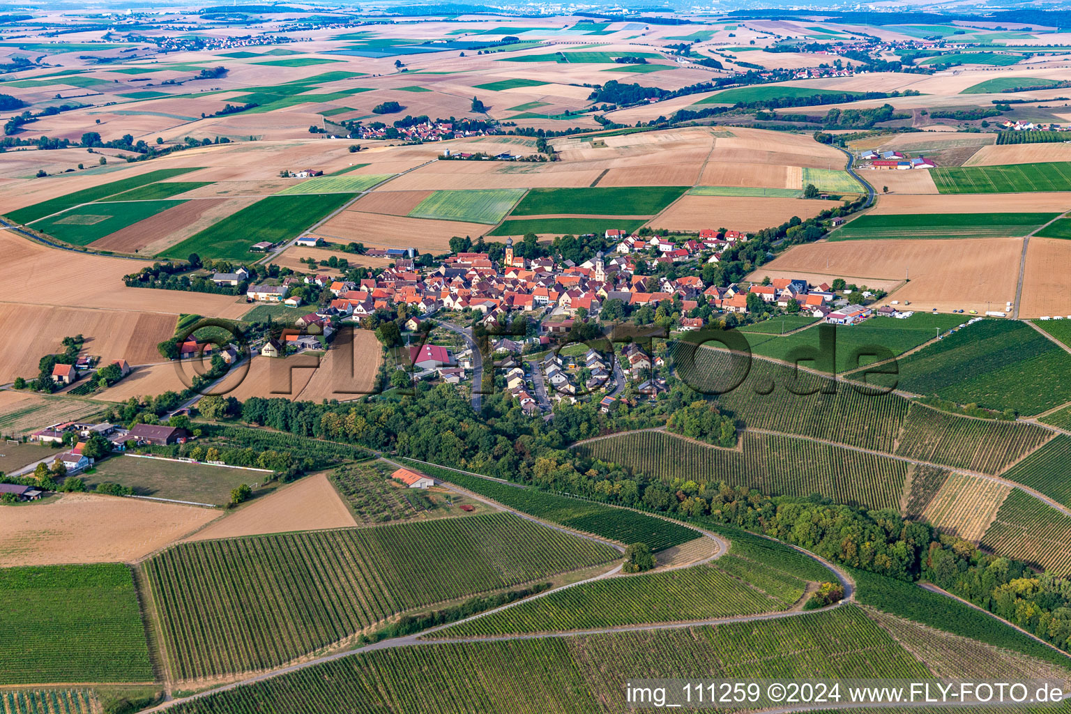 Neuses am Berg in the state Bavaria, Germany from the plane