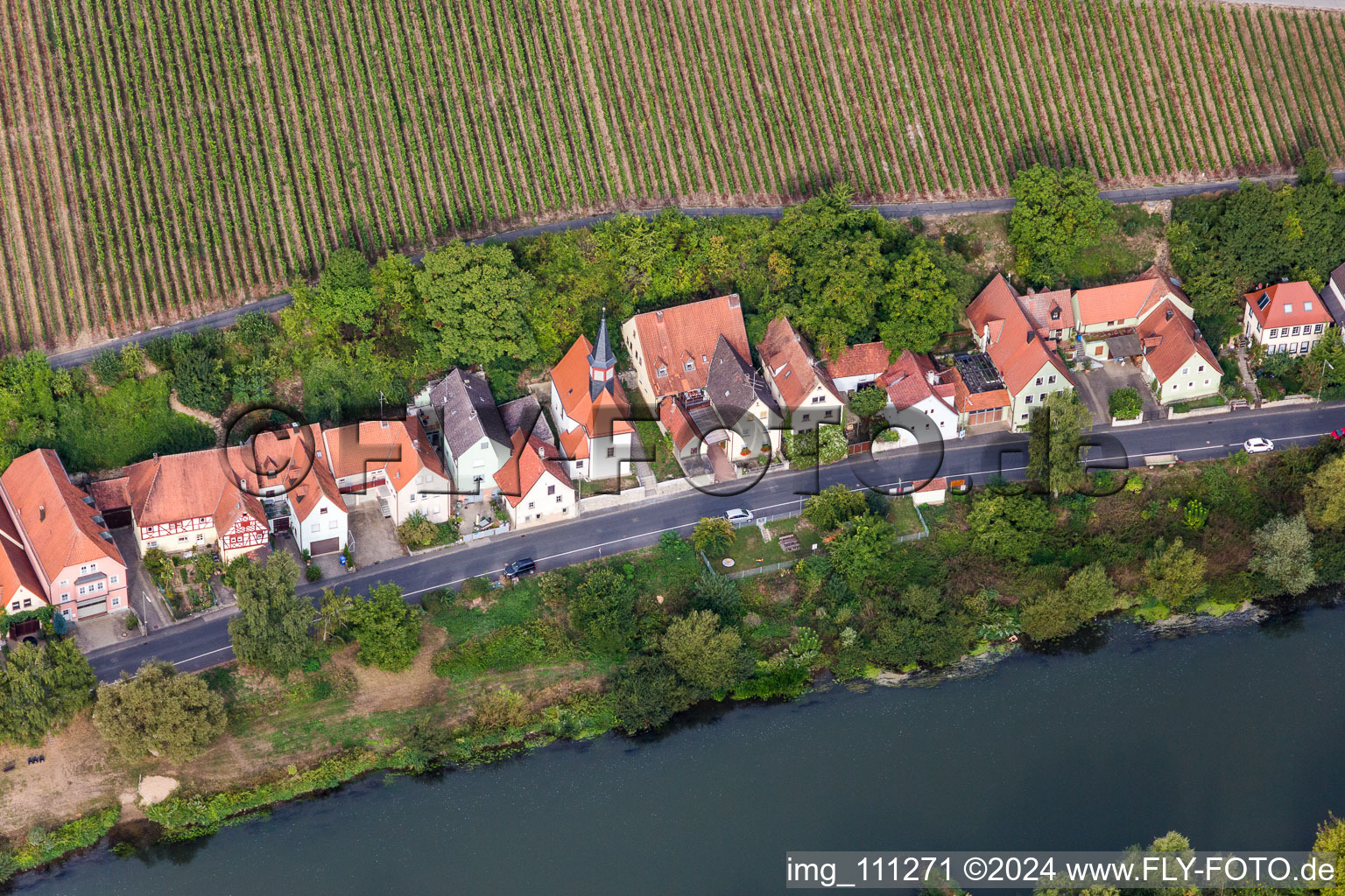 St. Andreas on the banks of the Main in the district Köhler in Volkach in the state Bavaria, Germany