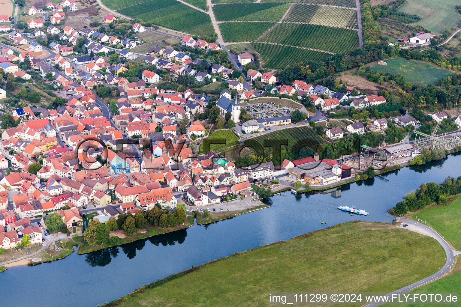 Drone recording of Wipfeld in the state Bavaria, Germany