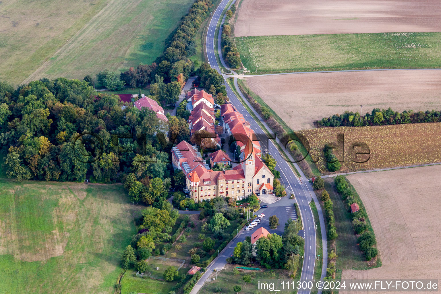 Drone image of Wipfeld in the state Bavaria, Germany