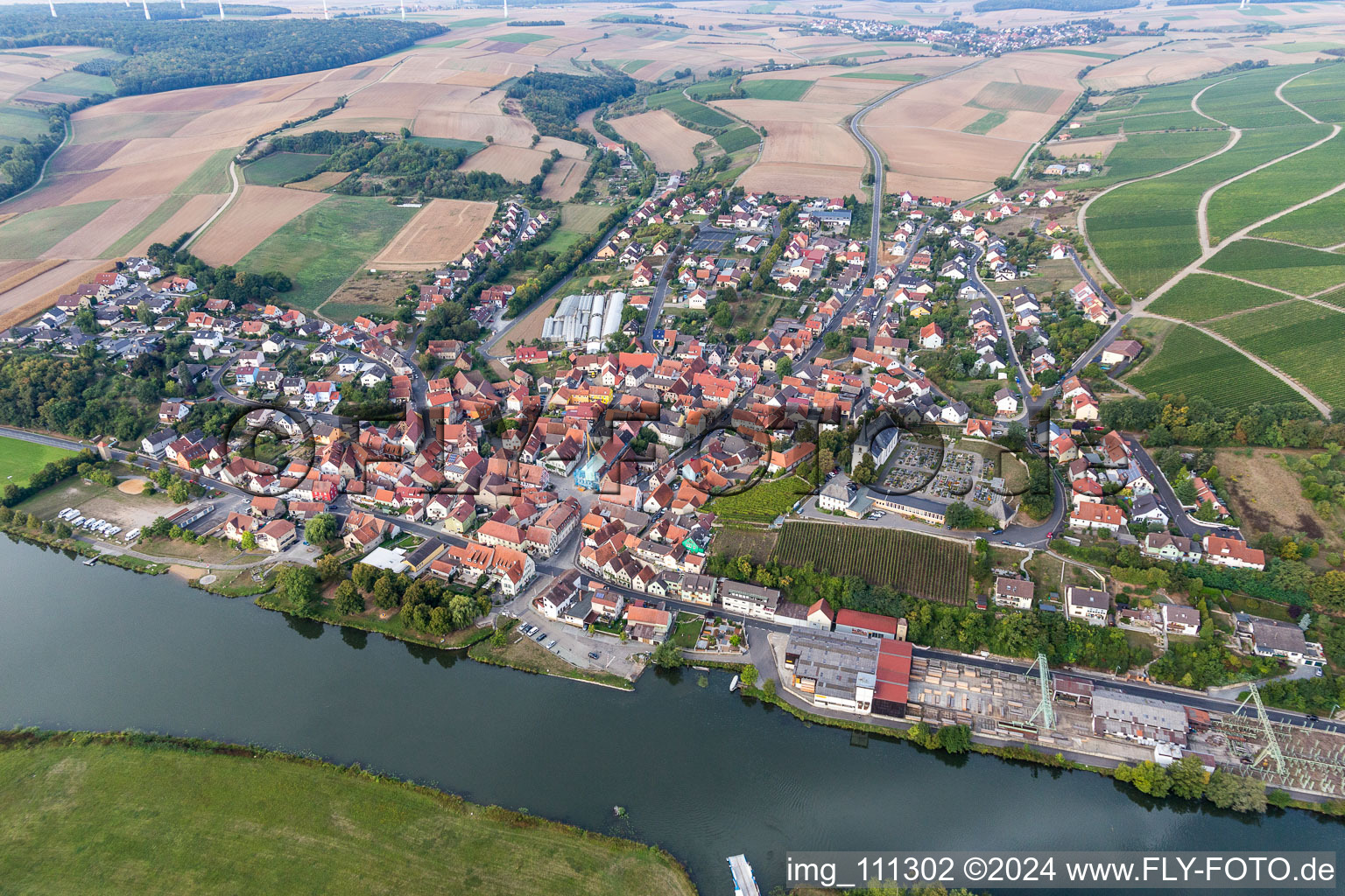 Wipfeld in the state Bavaria, Germany from the drone perspective