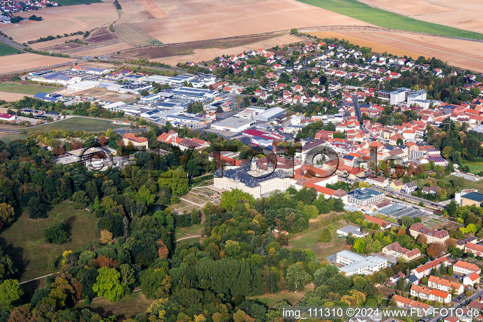 Industrial estate and company settlement in Werneck in the state Bavaria, Germany