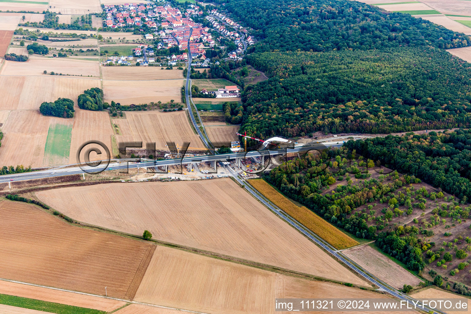 A7 in Schraudenbach in the state Bavaria, Germany