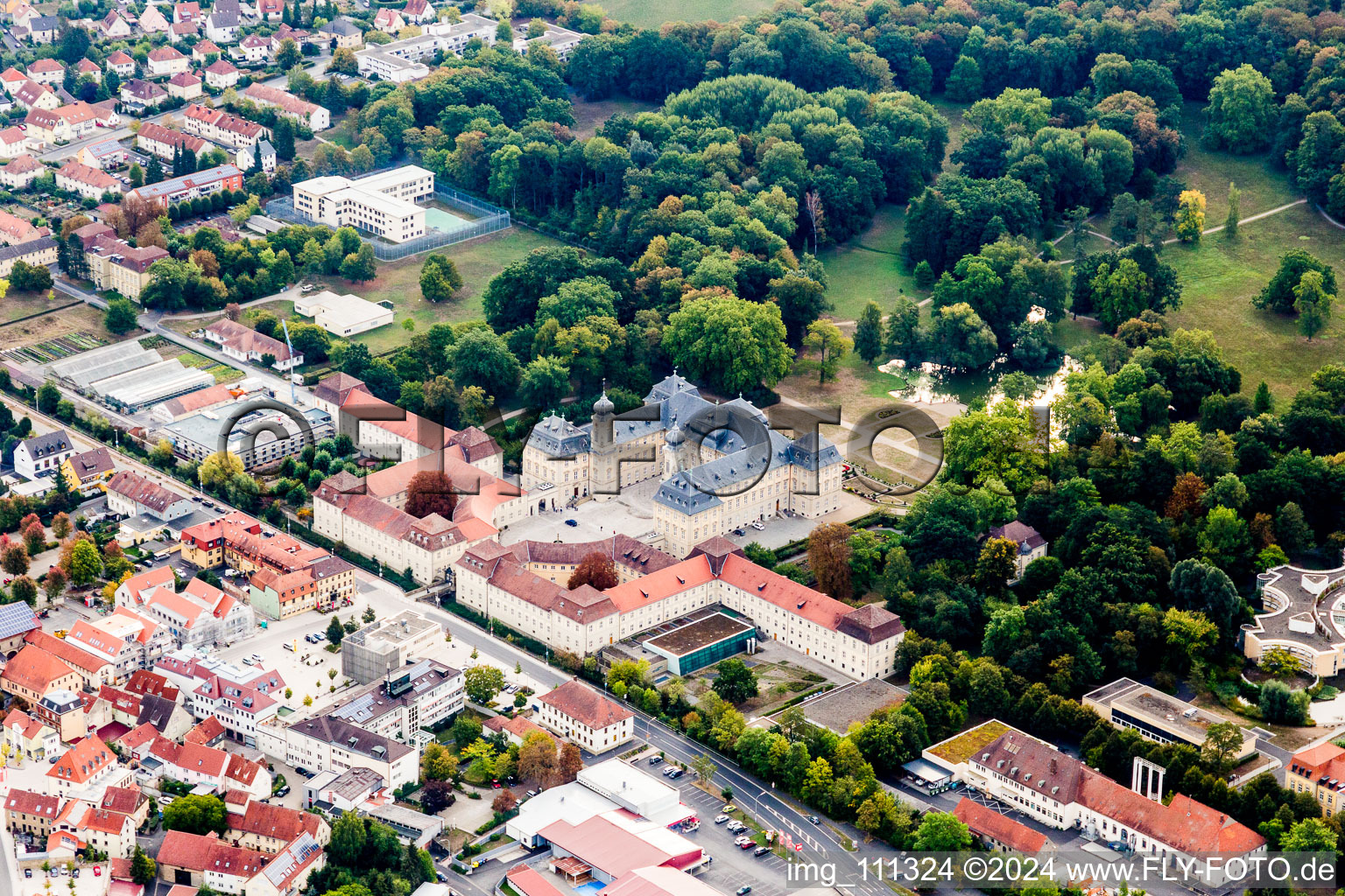 Aerial photograpy of Werneck in the state Bavaria, Germany