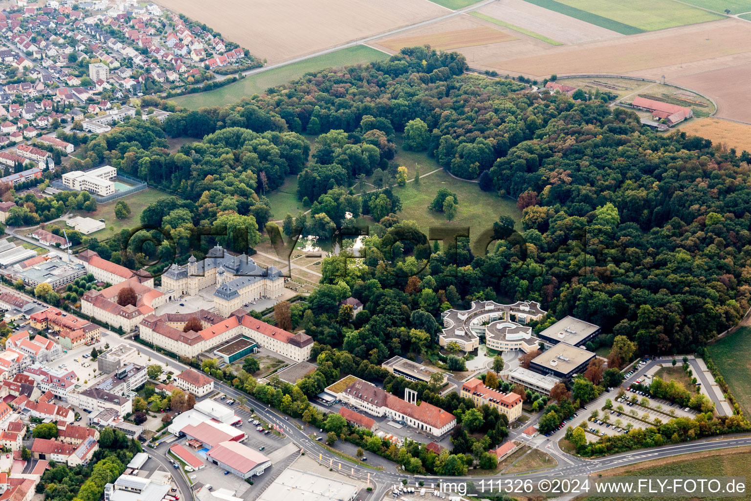 Oblique view of Werneck in the state Bavaria, Germany