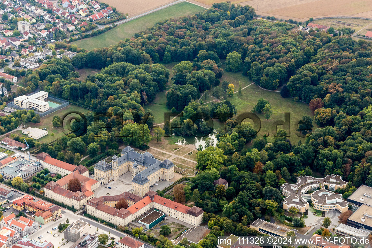 Building complex in the park of the castle Werneck in Werneck in the state Bavaria, Germany