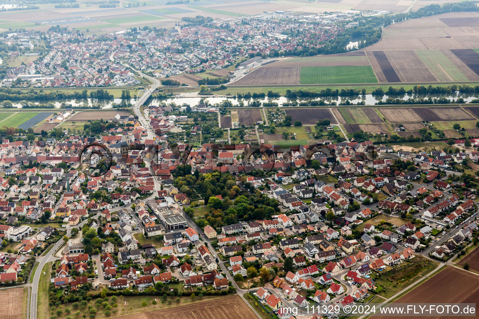 Aerial photograpy of Bergrheinfeld in the state Bavaria, Germany