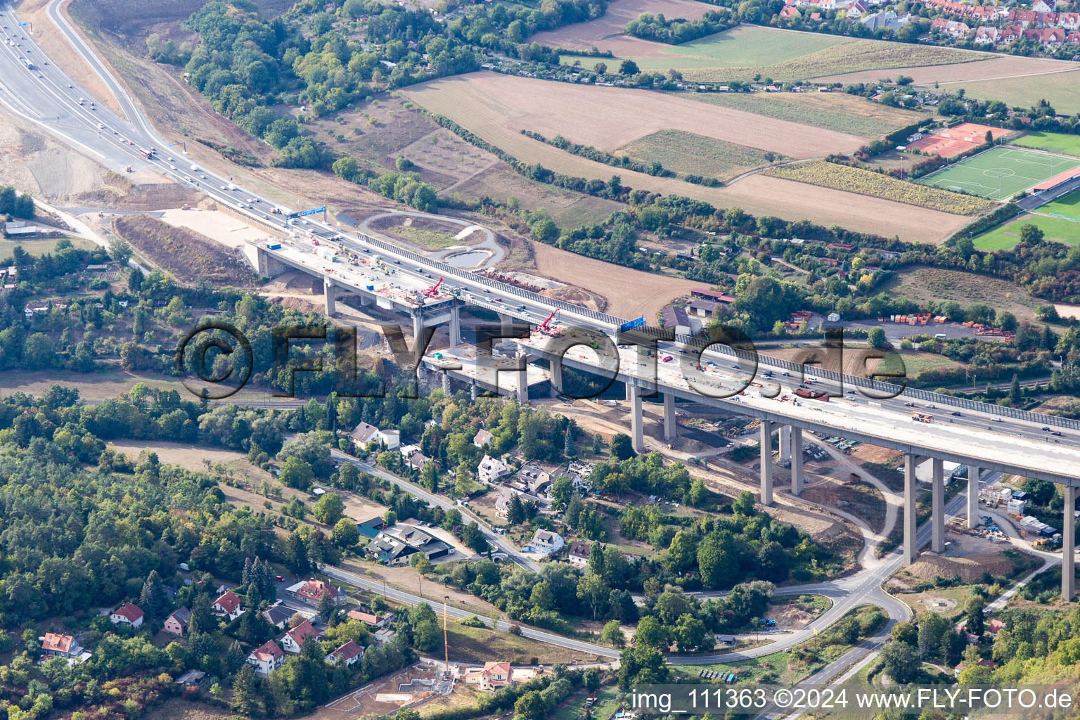 Construction site A3 in Würzburg in the state Bavaria, Germany