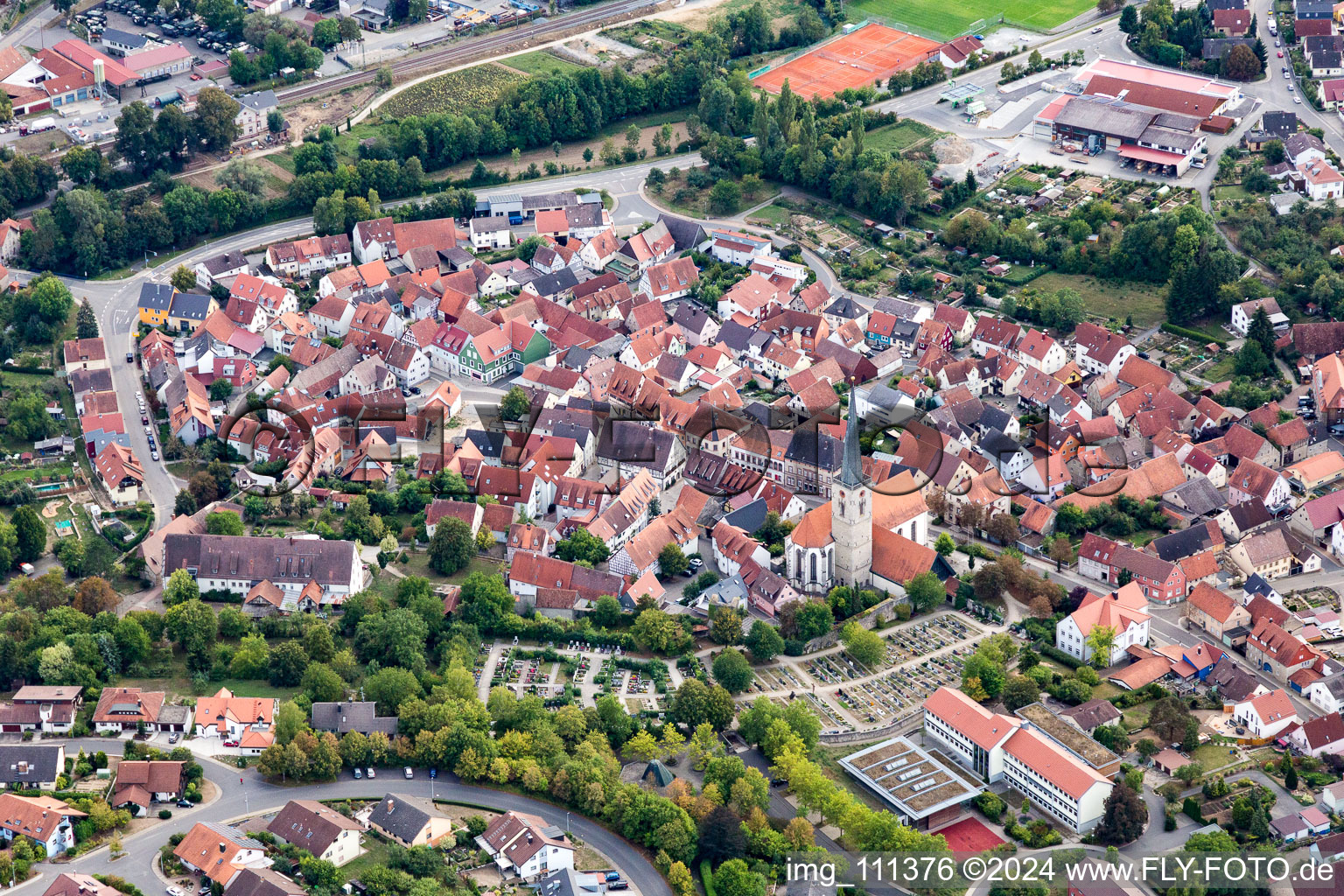 Church building in the village of in Gruensfeld in the state Baden-Wurttemberg, Germany