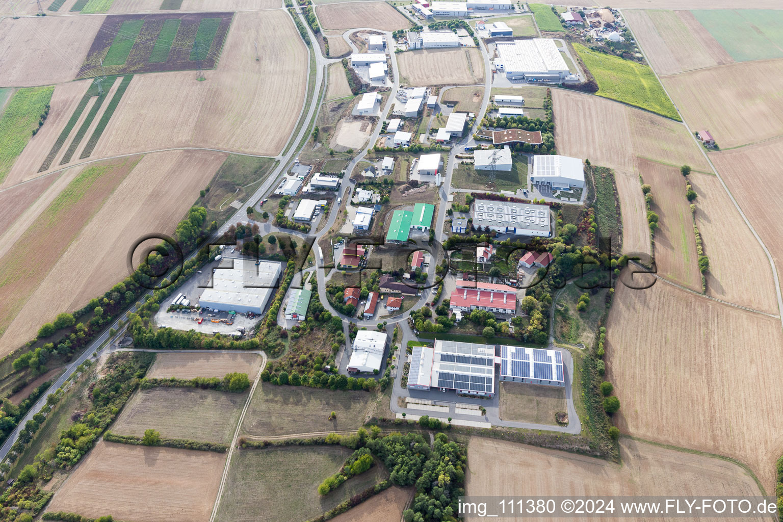 Commercial area in Grünsfeld in the state Baden-Wuerttemberg, Germany