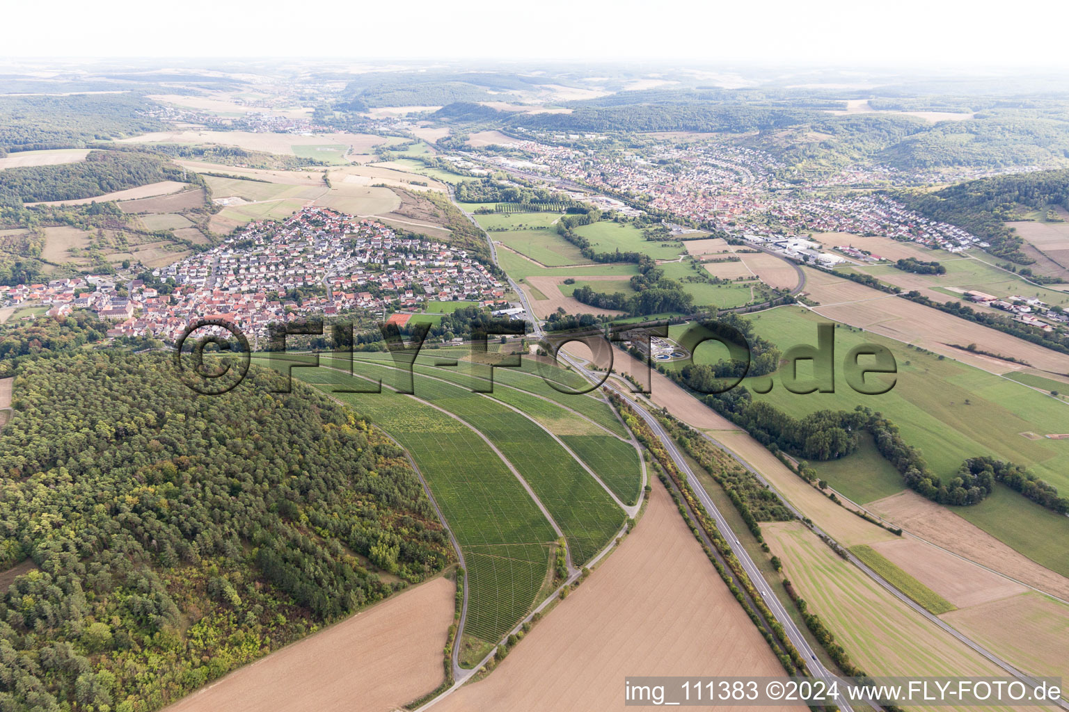 Aerial view of Gerlachsheim in the state Baden-Wuerttemberg, Germany