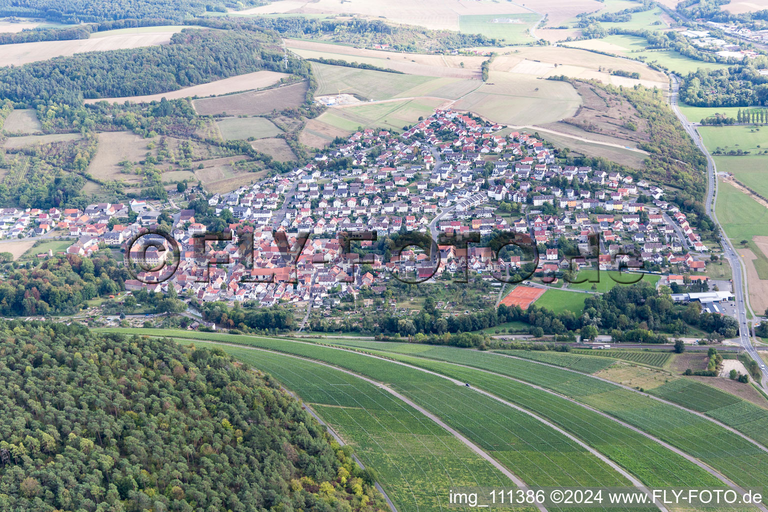 Aerial photograpy of Gerlachsheim in the state Baden-Wuerttemberg, Germany