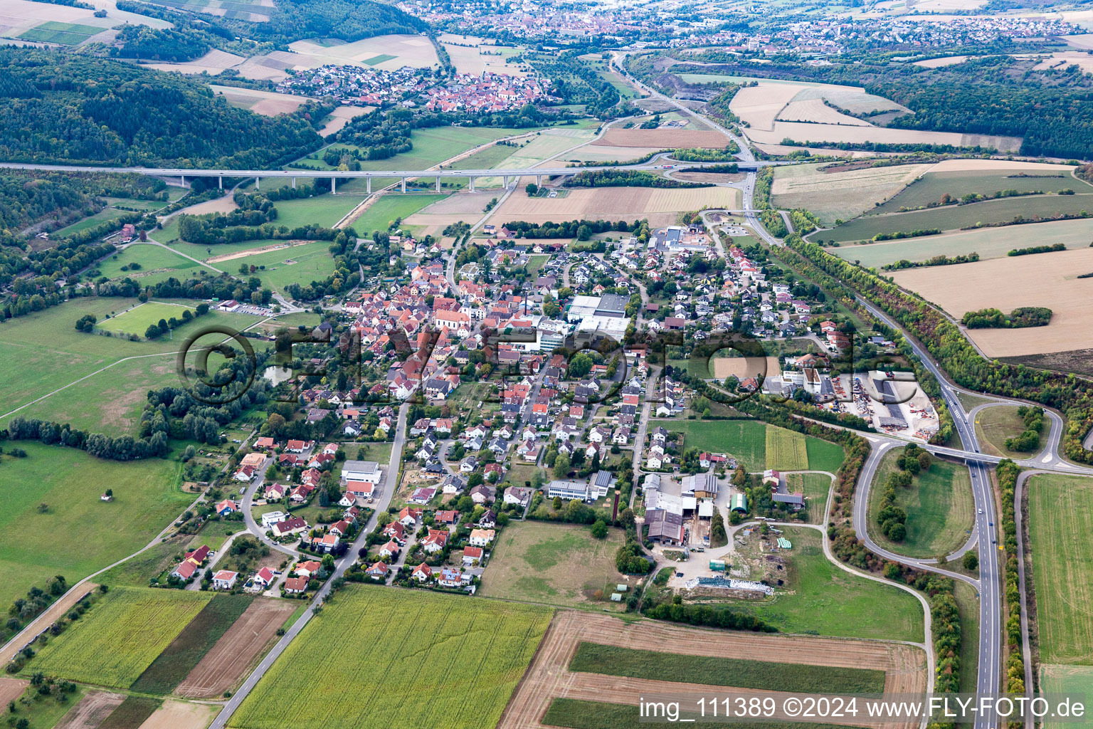 Village view in the district Distelhausen in Tauberbischofsheim in the state Baden-Wuerttemberg, Germany