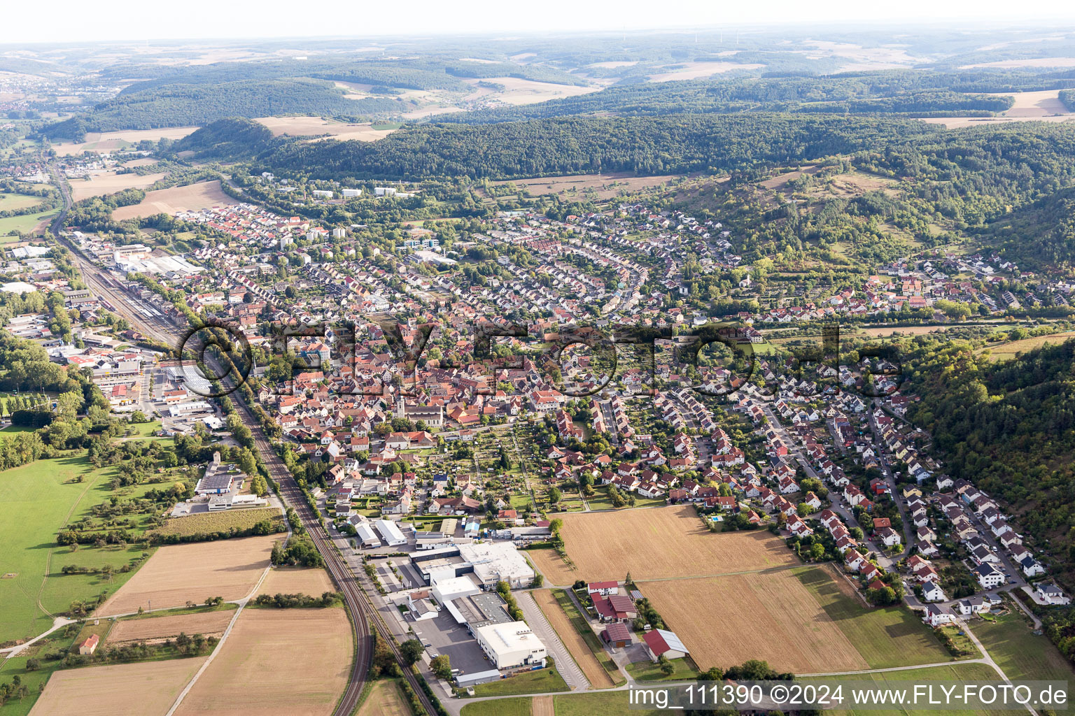 Aerial photograpy of District Lauda in Lauda-Königshofen in the state Baden-Wuerttemberg, Germany