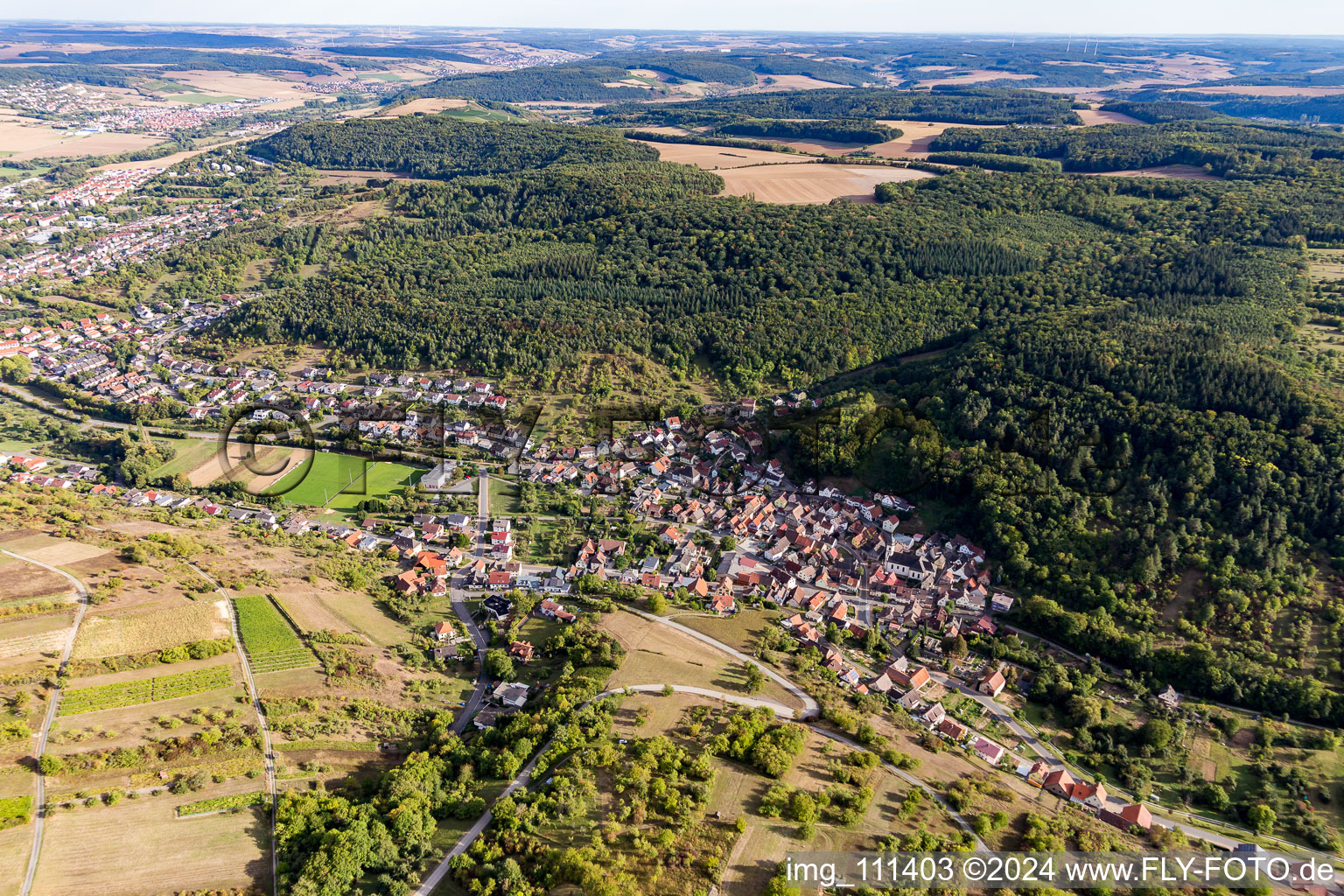 District Oberlauda in Lauda-Königshofen in the state Baden-Wuerttemberg, Germany out of the air