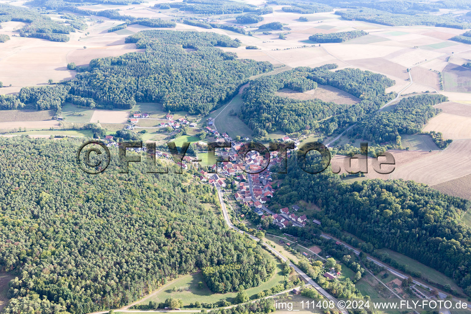 Aerial photograpy of District Kupprichhausen in Boxberg in the state Baden-Wuerttemberg, Germany