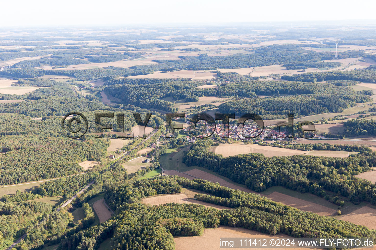 Aerial view of Uiffingen in the state Baden-Wuerttemberg, Germany