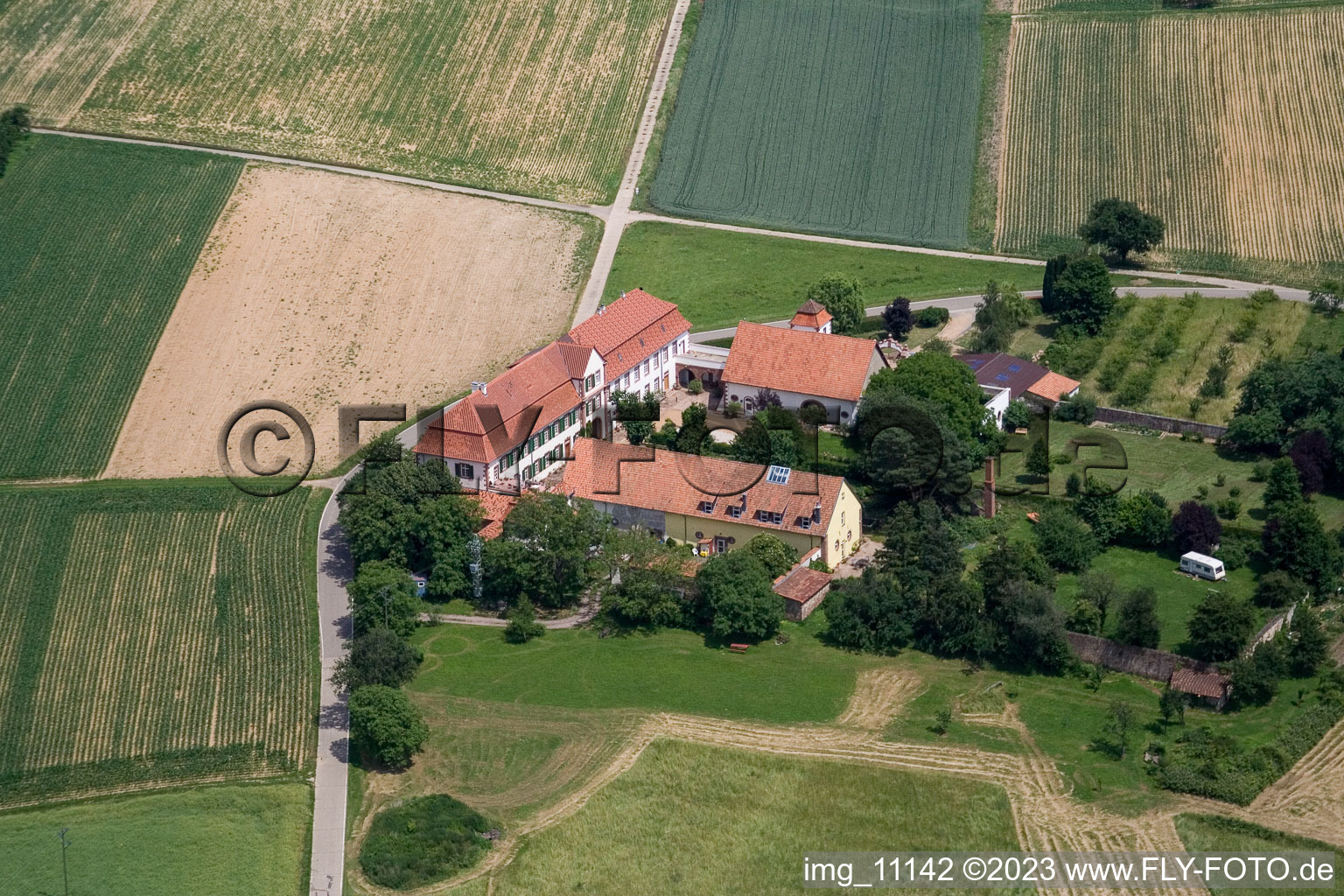 Aerial view of Workshop for Assisted Living of hidden Talents GmbH in the district Haftelhof in Schweighofen in the state Rhineland-Palatinate, Germany