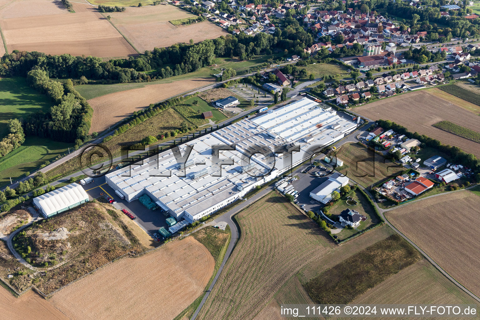 Building and production halls on the premises of Magna PT B.V. & Co. KG in Rosenberg in the state Baden-Wurttemberg, Germany