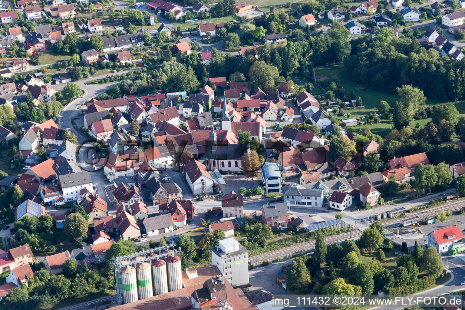 Oblique view of Rosenberg in the state Baden-Wuerttemberg, Germany