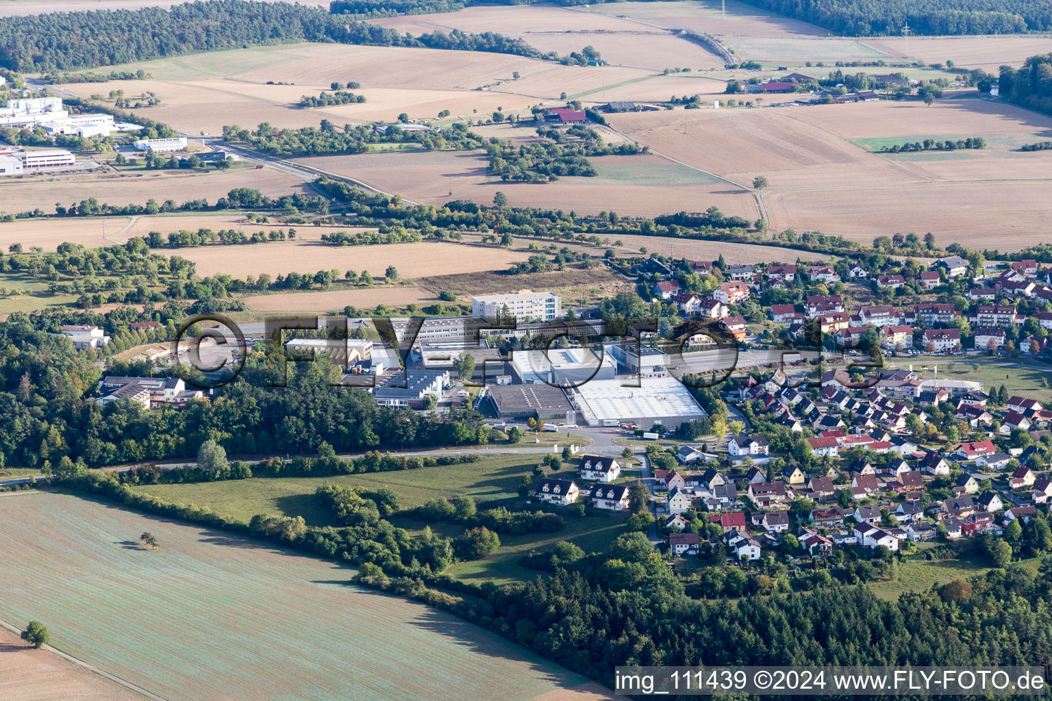 Aerial view of Osterburken in the state Baden-Wuerttemberg, Germany