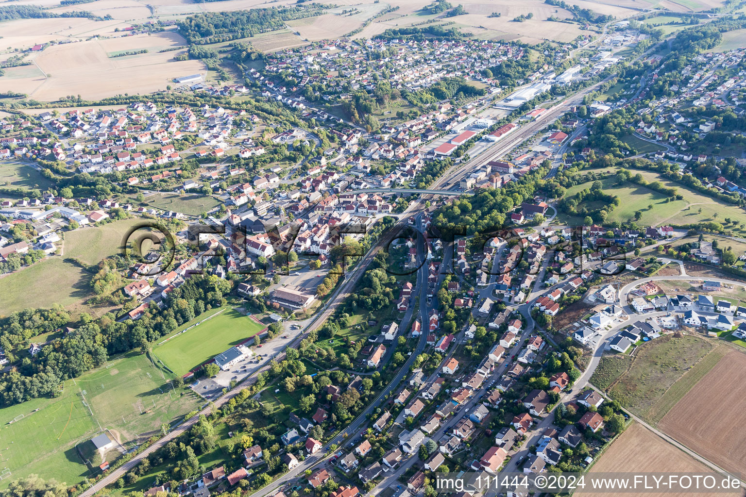 Osterburken in the state Baden-Wuerttemberg, Germany out of the air