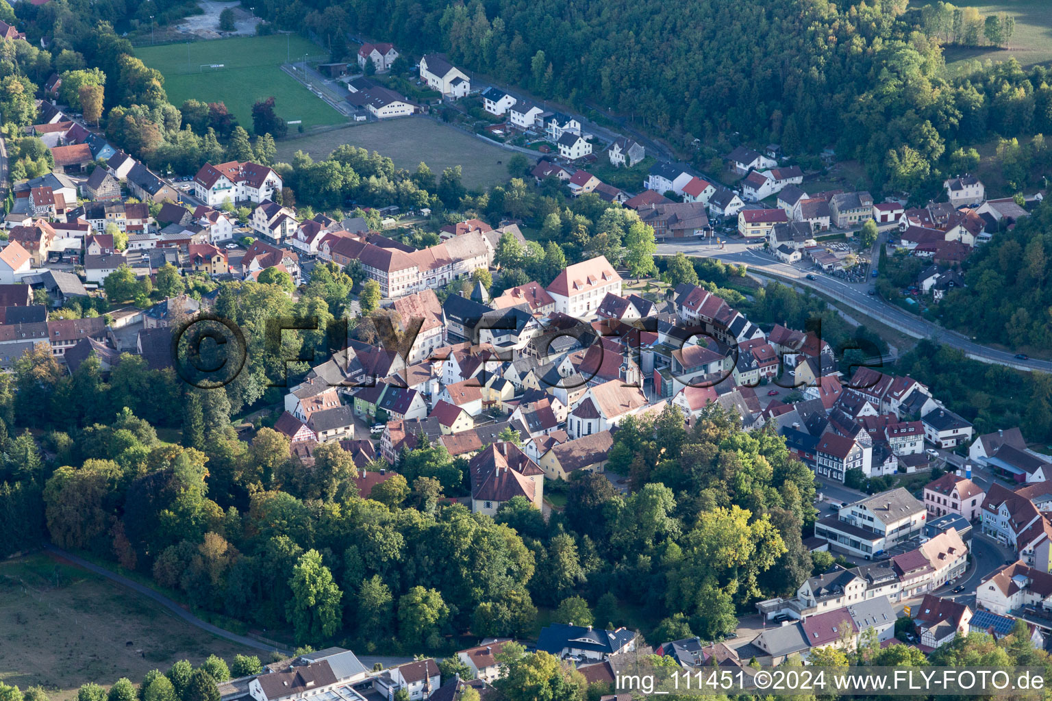 Adelsheim in the state Baden-Wuerttemberg, Germany from above