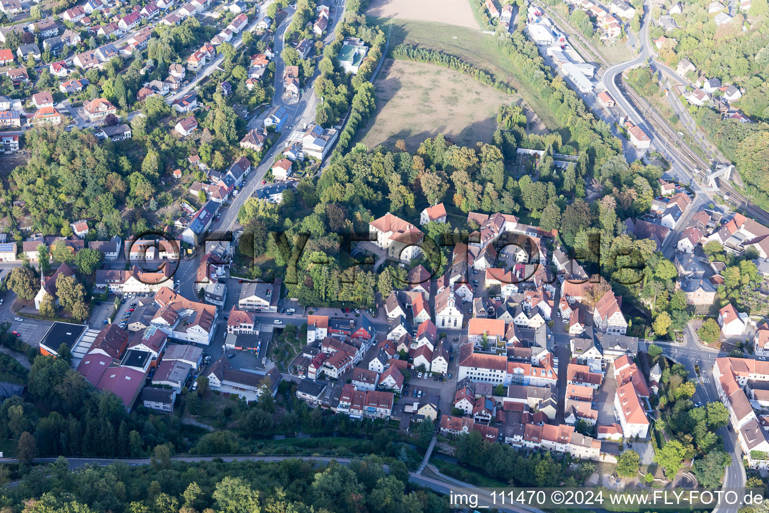 Drone image of Adelsheim in the state Baden-Wuerttemberg, Germany