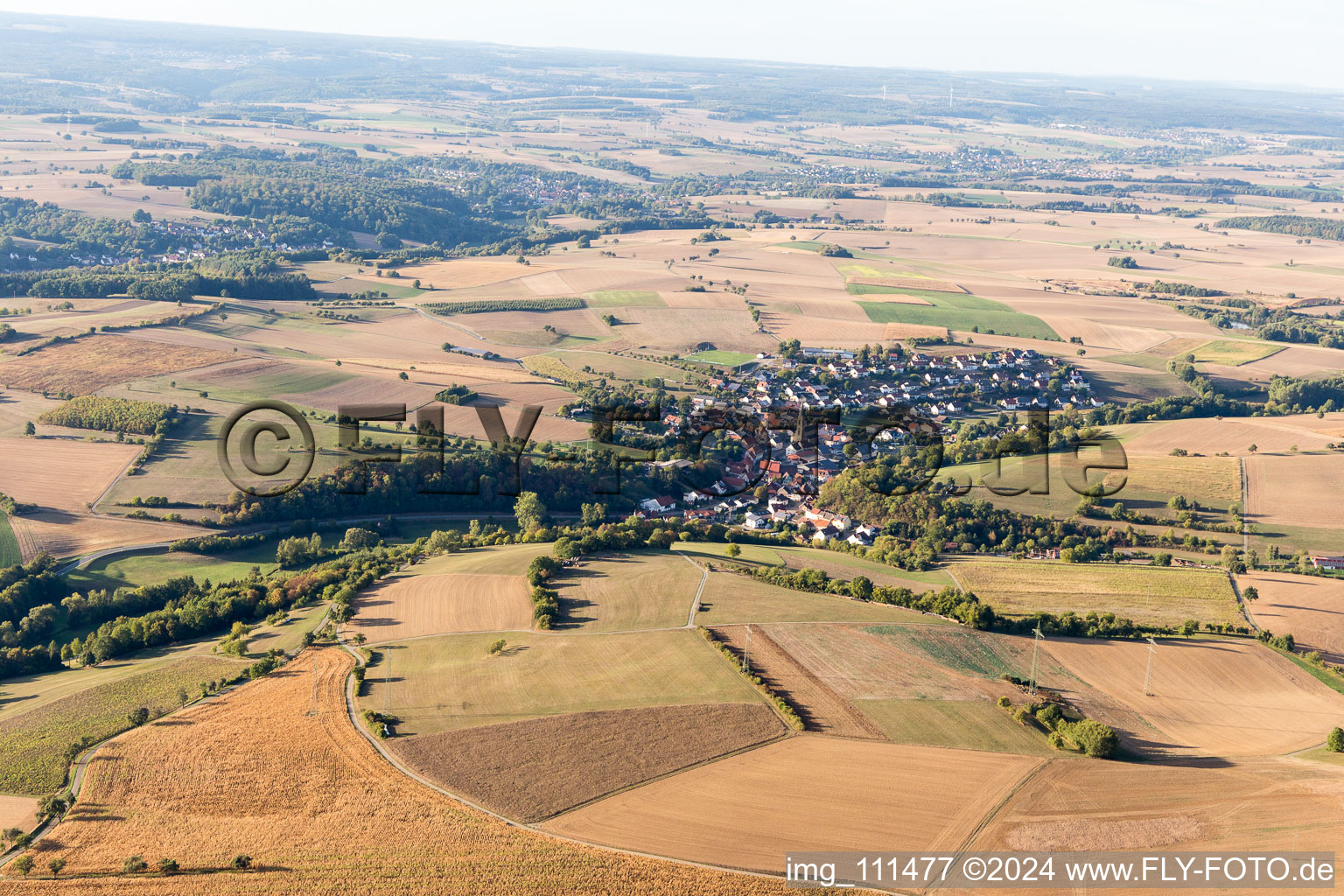 Aerial view of Waldmühlbach in the state Baden-Wuerttemberg, Germany