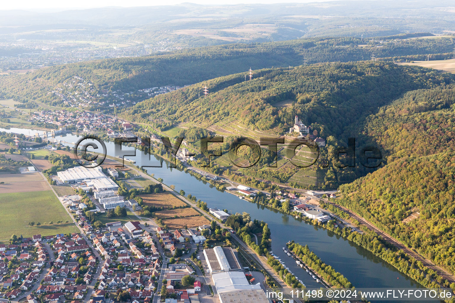 Castle of the fortress HORNBERG above the Neckar in Neckarzimmern in the state Baden-Wurttemberg, Germany